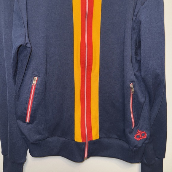 ACE Track Jacket 90's Navy Blue Red Gold Retro XLTG Men - Picture 6 of 8